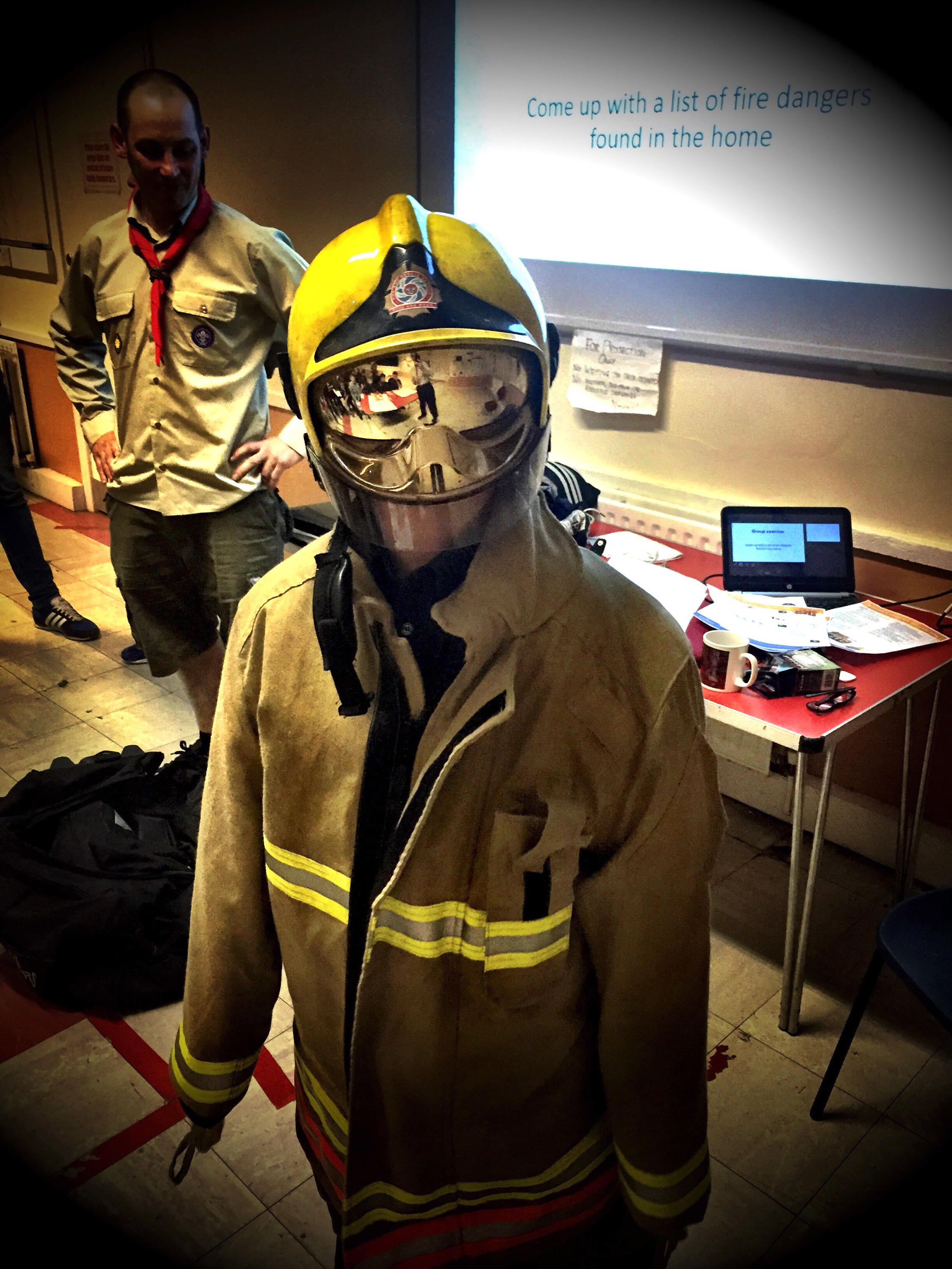 Scouts get the firefighter’s badge